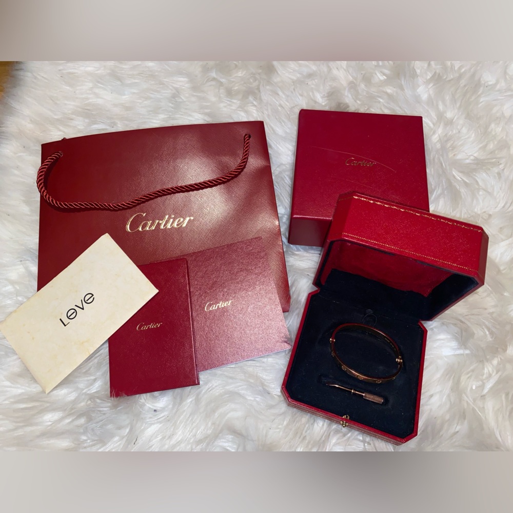 COPY - Cartier 18K Rose Gold Love Bracelet - Size 18